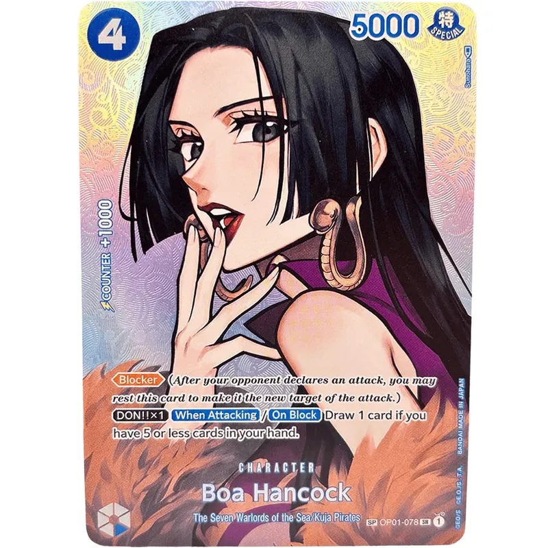 Collection Cards Boa·Hancock OP01-078 EN Shining Creativity Rare Holographic Embossed Textured Foil Cards — image 3