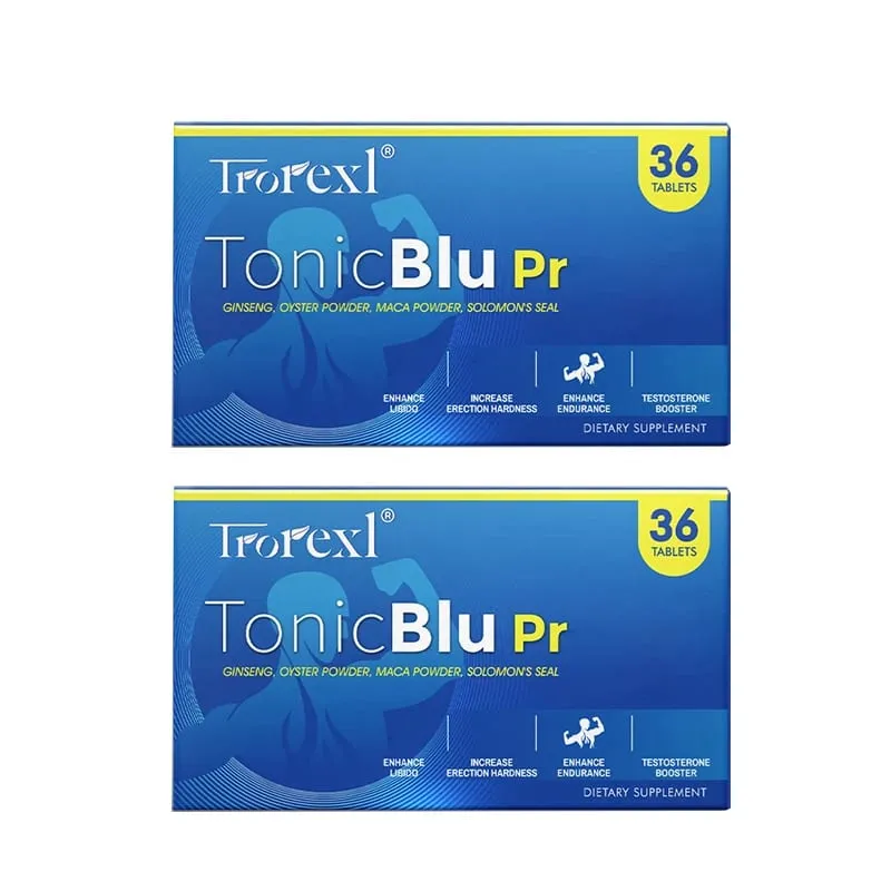 Trorexl-TonicBlu Pro - Modrá pilulka pro Rock-Hard Energy Volume Booster Přírodní ústřicový ženšen pro nejlepší výhody