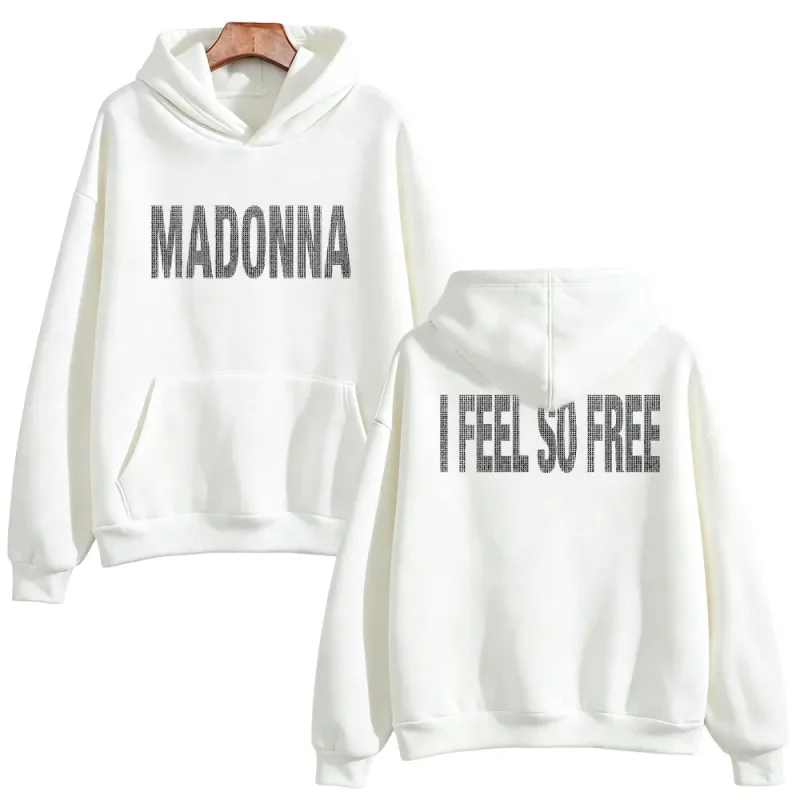 I Feel So Free Hoodie Graphic Printed Hoodie Madonna Merch Vintage Style Sweatshirts Women Men with Hooded Loose Casual Pullover — image 16