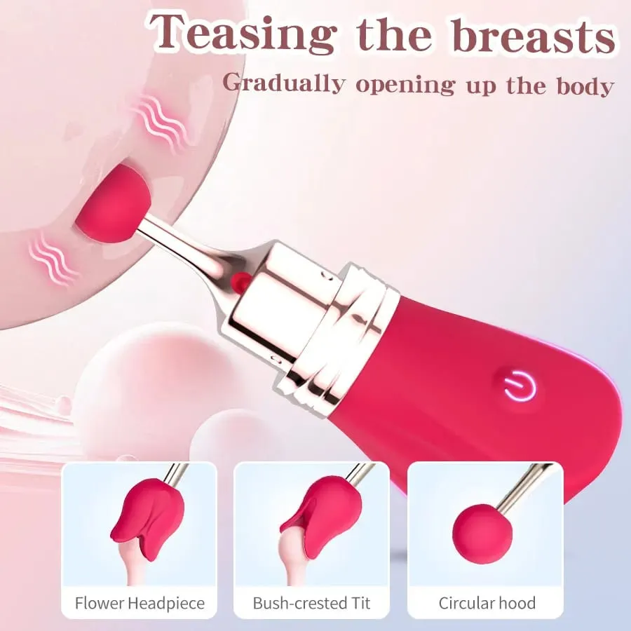 Kvinnors leksaksmassager för vuxna Klitoral G-Spot Nipple Stimulator Högfrekvent Mini Bullet Vibrator 3 silikonmassagehuvuden — image 3
