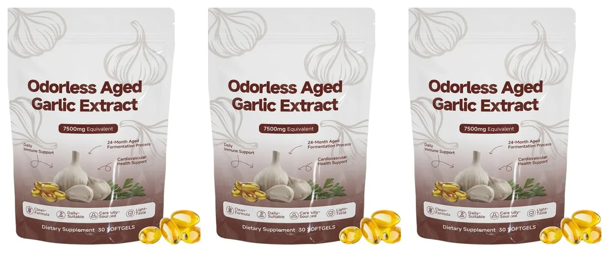 Άοσμο παλαιωμένο εκχύλισμα σκόρδου Softgels 7500mg ισοδύναμης 24-μηνης ζύμωσης για ανοσοκαρδιομεταβολική υποστήριξη Ενήλικες 30 Αριθμός — image 11