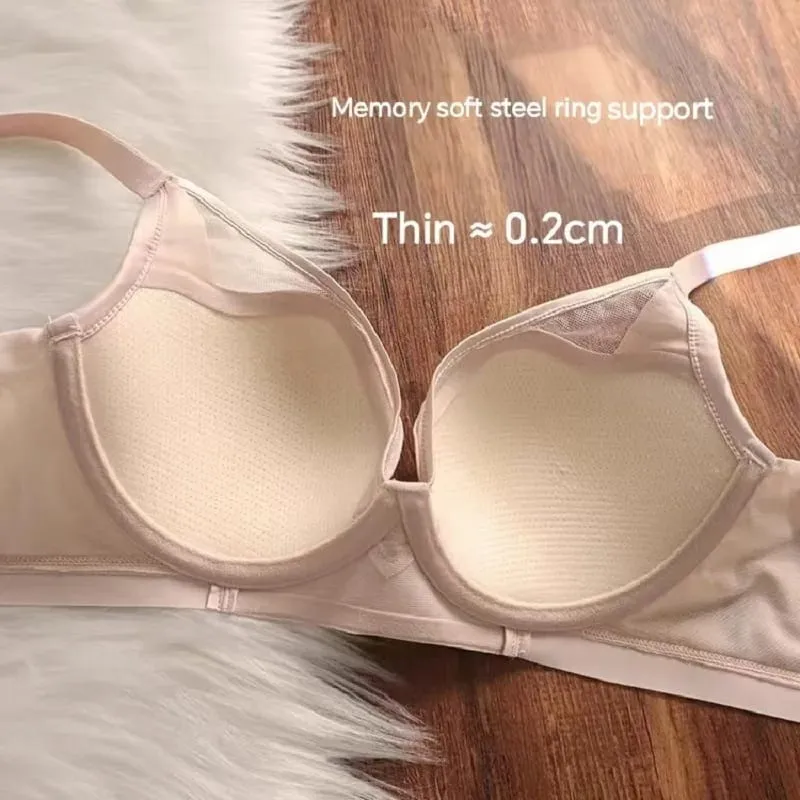 Soutien-gorge Push Up fin sans couture, grande taille, pour femmes, gros seins, aspect plus petit, Anti-affaissement, soutien-gorge à armatures doux