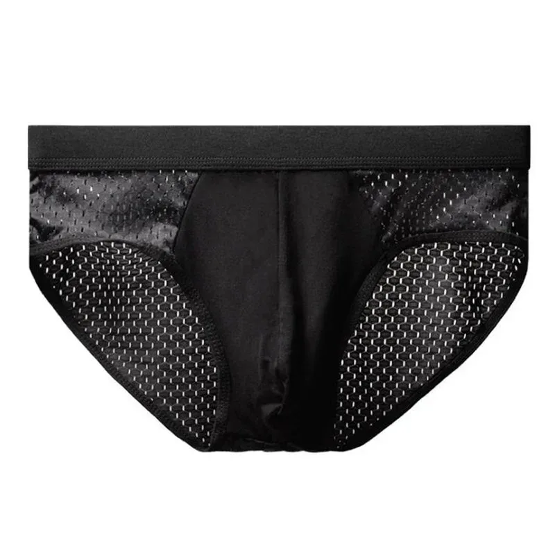 Herren-Unterwäsche aus Eisseide, atmungsaktiv, Bambus-Kohlenstofffaser, antibakteriell, bequem, hohl, Unterwäsche, Hose, kalt — image 10