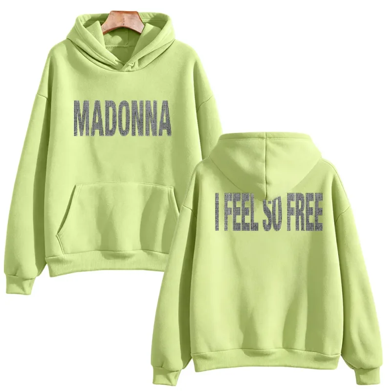 I Feel So Free Hoodie Graphic Printed Hoodie Madonna Merch Vintage Style Sweatshirts Women Men with Hooded Loose Casual Pullover — image 13