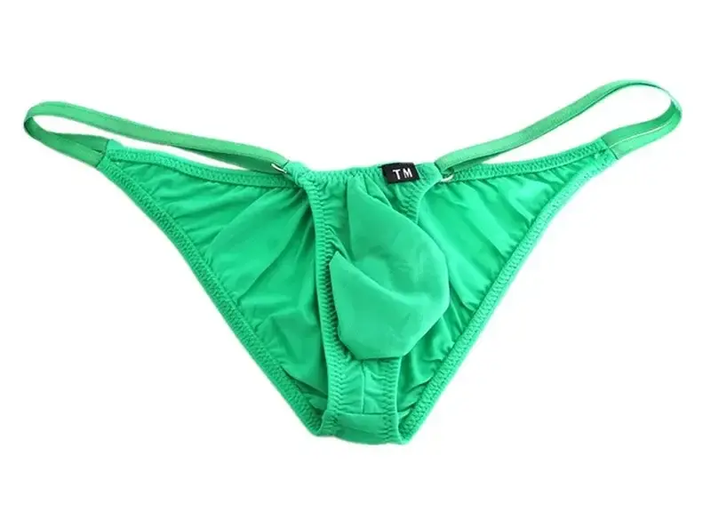 Lelaki Cincin O Logam Boleh Laras Dua Tali Nipis Bikini Seluar Rendah Naik Sutera Ais Sutera 3D U Convex Pouch Seluar Dalam Lelaki Seksi — image 19