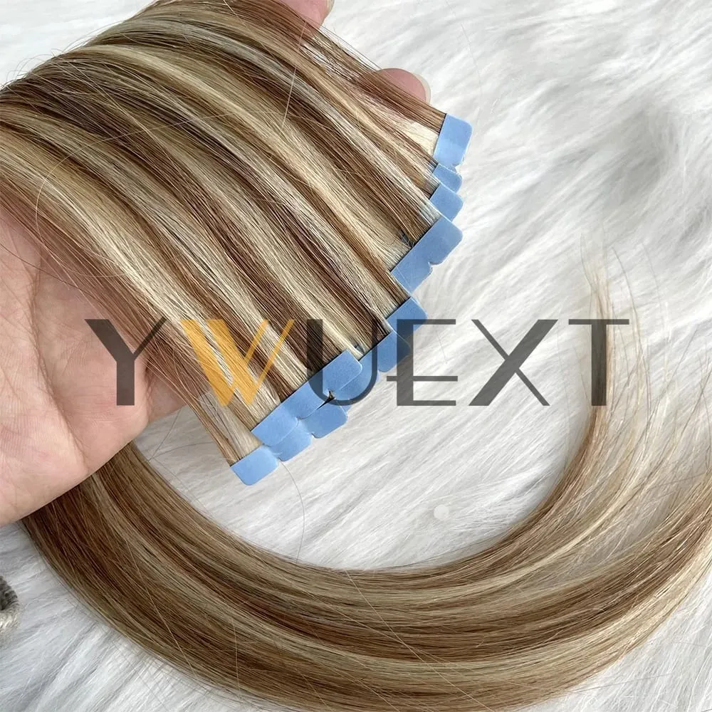 Mini Tape in Human Hair Extensions 12"-20" Straight Natural Black 1B# Machine Made Remy Hair 10pcs/pack Invisible Tape Hair for Women Black Friday — image 17