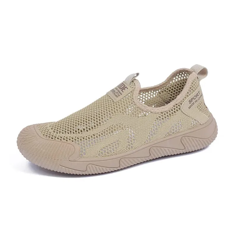 Men's Casual Shoes Summer New Fashion Fly Weave Breathable Mesh Outdoor Non Slip Sneakers Lightweight Comfortable Slip on Flats — image 7