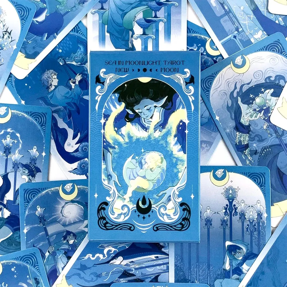 Sea in Moonlight タロットカード 78 カード 英語版 占いボードゲーム 感情的な癒しと直感的な読書に最適 — image 3