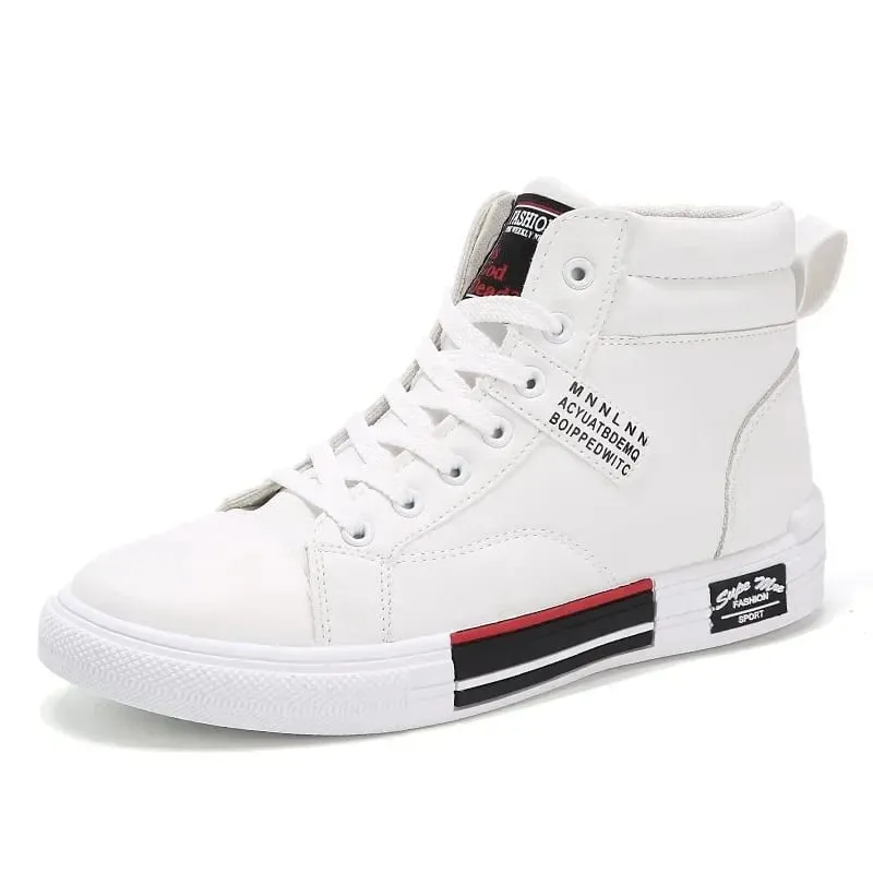 Fashion Korean High-top Shoes Breathable Jogging Sneakers Soft Sole Men's Casual Sports Shoes Youth Board Shoe Men's Short Boots