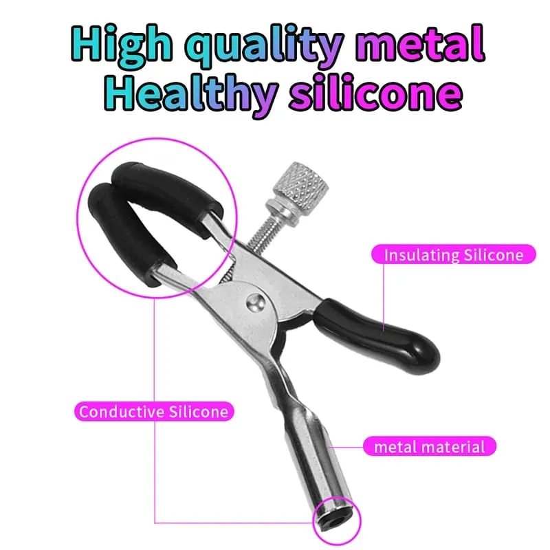 Remote Control Electric Shock Metal Nipples Clamps Breast Stimulation Massage Klitoris Labia Clips Mga Pang-adultong Laruan para sa Mga Babaeng Lalaki — image 3