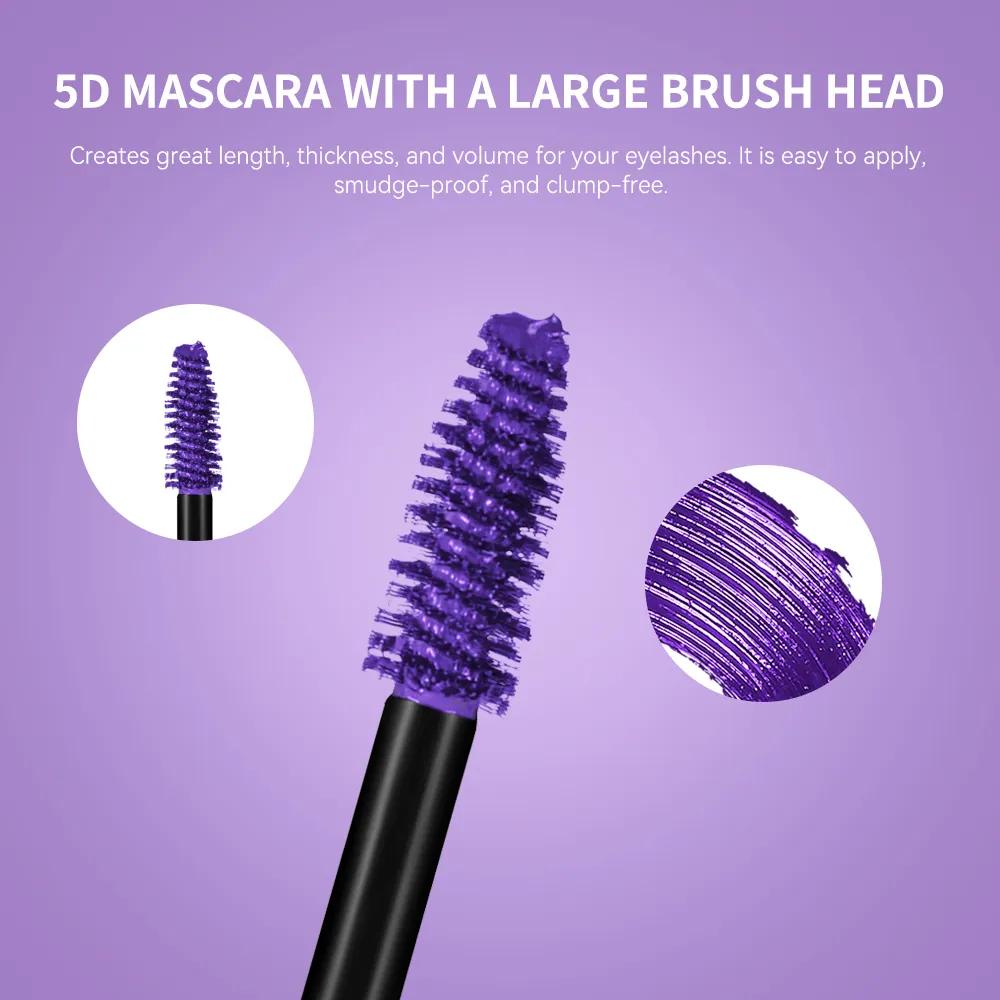 5D Mascara Waterproof Long Lasting Volumizing Curling Lengthening Smudge Proof Colored Eye Make Up Party Festival Cosmetic — image 9