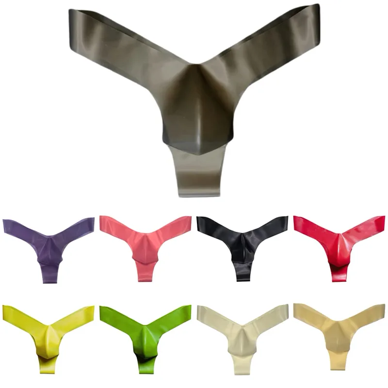 Transparent Latex Thongs For Men Briefs For Men Latex Underwear Brand New Condition G-Strings Underwear Low Waist Briefs — image 1