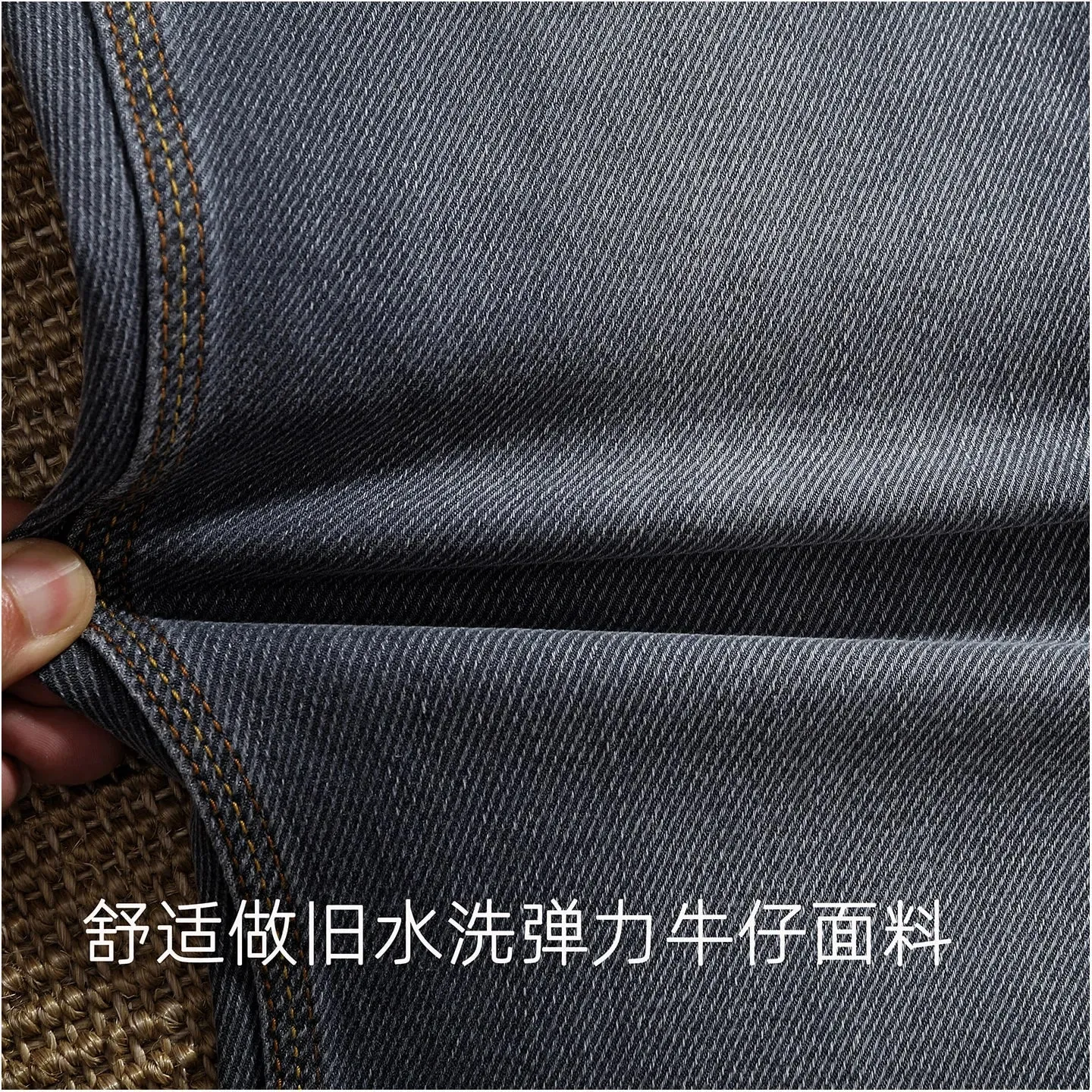 2026 Autumn New American Retro Wear-resistant Stretch Multiple Pockets Jeans Men's Fashion Washed Straight Conical Trousers