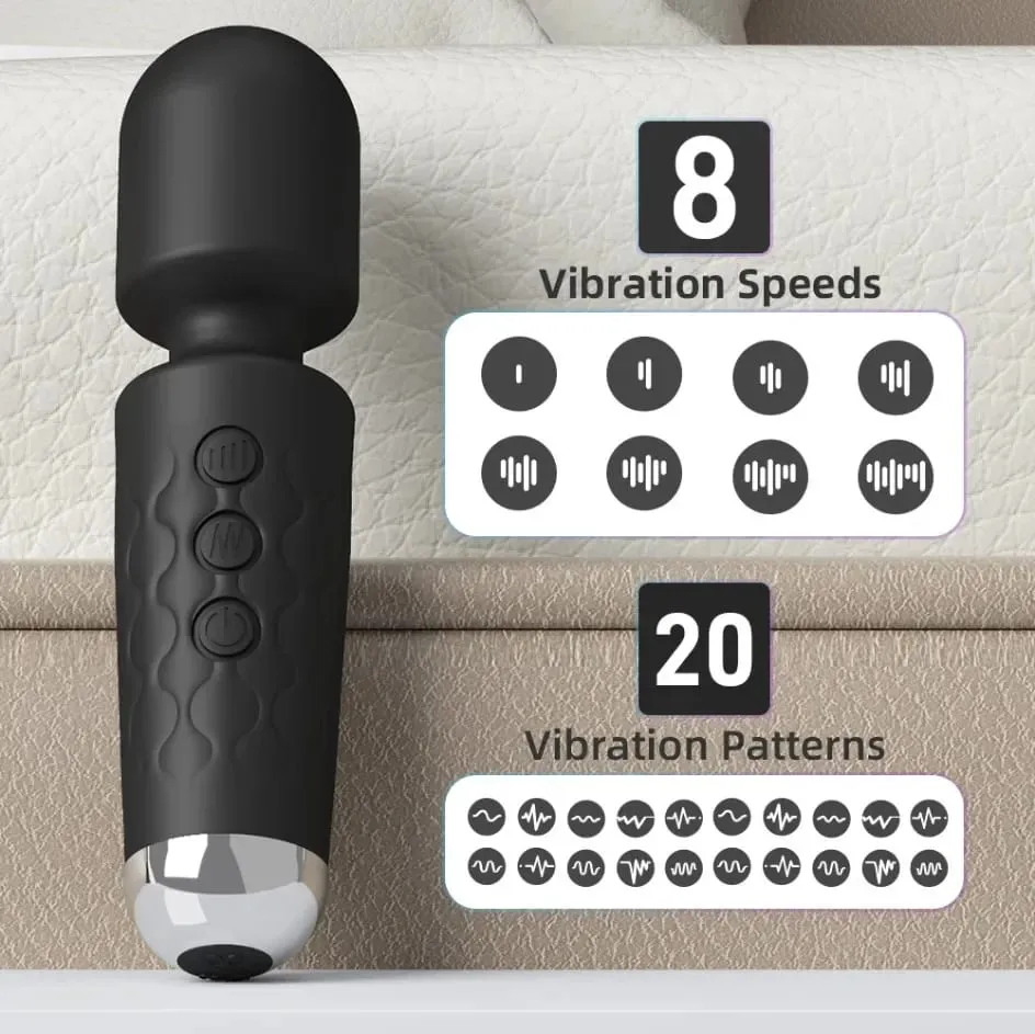 AV Vibrator Wand Personal Massager Clit Stimulator Mainan Seks untuk Wanita 20 Corak 8 Kelajuan Mini Vibrator Boleh Dicas semula Mainan Dewasa