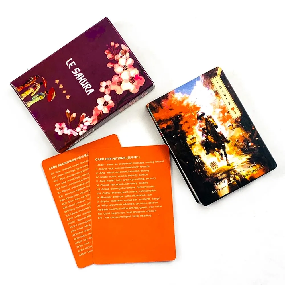 Permainan Kad Le Sakura Baharu 36 Kad Bunga Sakura Bergaya & Padat Termasuk Buku Panduan Ideal Untuk Amalan Rohani Perjalanan — image 3