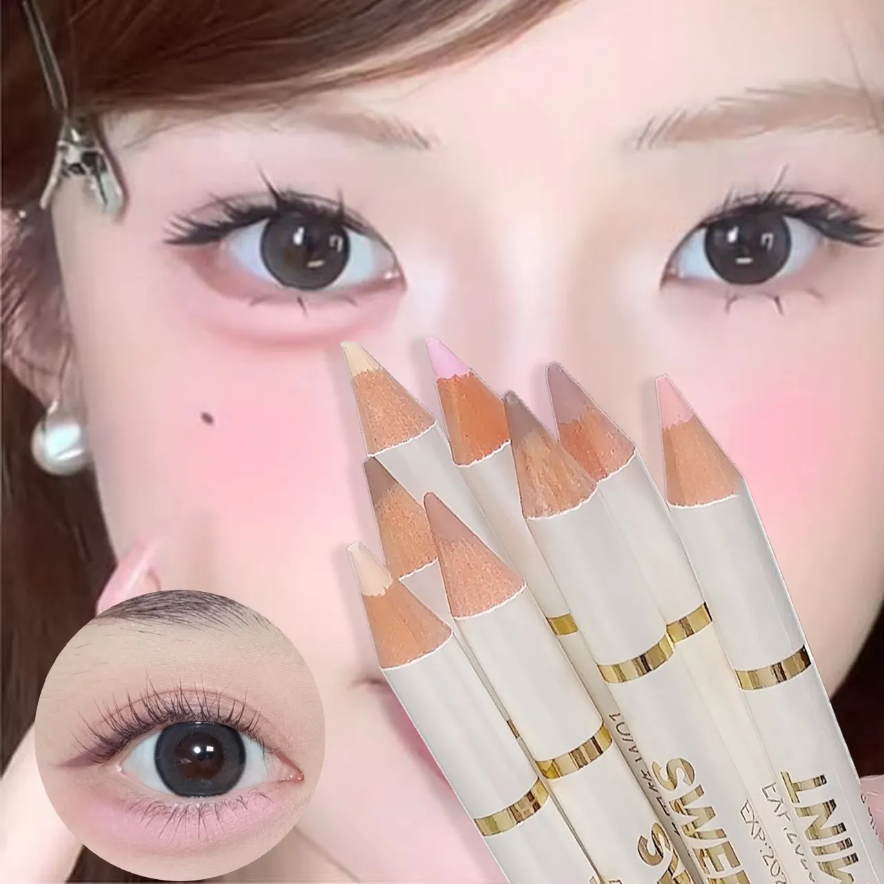 Dual End Aegyo-Sal Makeup Pen Nude Apricot Brown Under Eye Highlight & Shadow Pencil Natural Contour Brightening Eye Liner — image 4