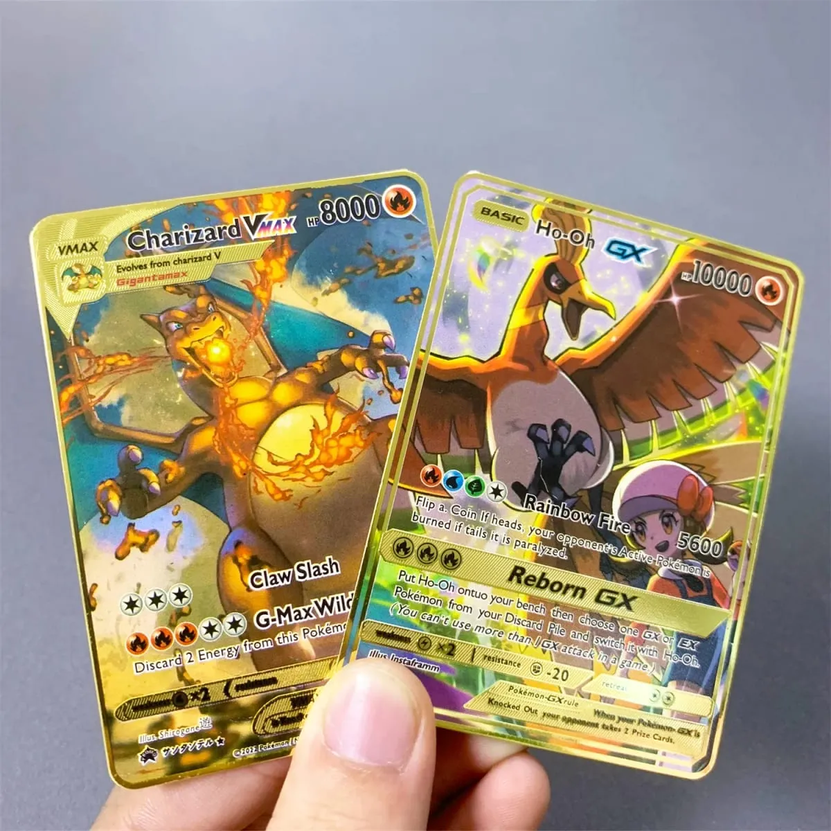 Kartu Pokemon Logam Inggris DIY Arceus Mewtwo Charizard Pikachu Besi Mengkilap Pokémon GX Vmax EX Hadiah Mainan Kartu Koleksi Anak-anak Permainan — image 3