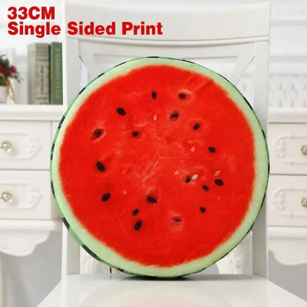 Cute Round Fruit Pillow Simulation Plush Fabric Seat Cushion Fruit Slice Print Stuffed Inner Plush Pillow Sofa Decor — image 19