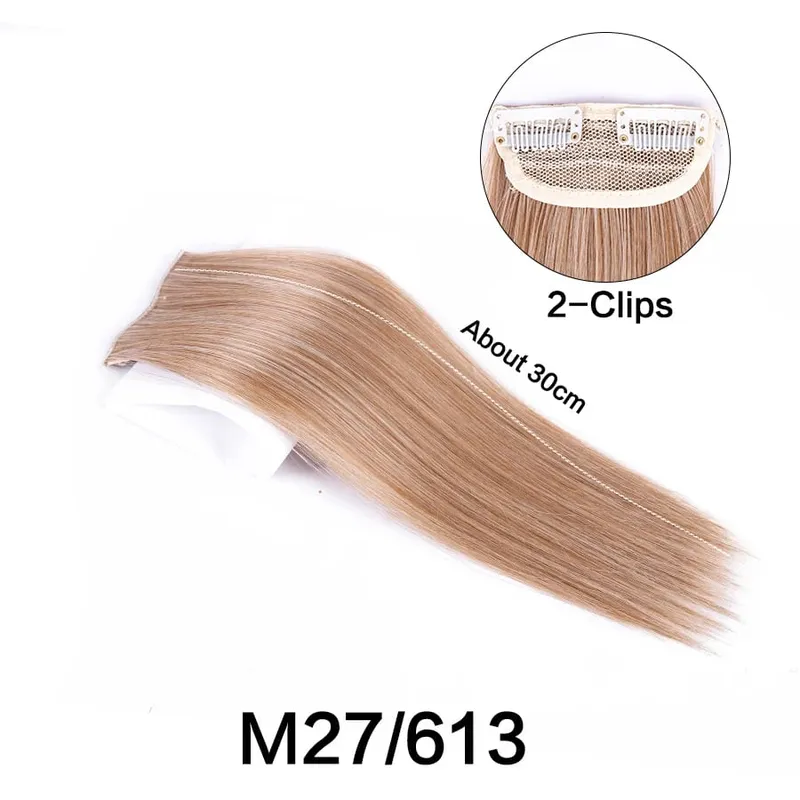 Synthetic 10"20"30Cm Clip In Extension Straight Hair Pad Hairpieces Thinning Hair Invisible Seamless Hair Pads Increase Hair