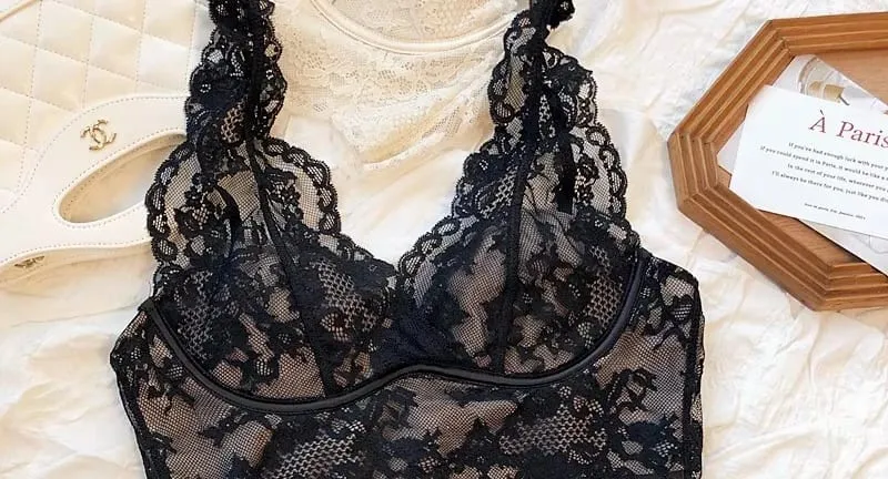 Conjunto de bralette de encaje: sujetador antiflacidez inalámbrico, lencería transpirable ajustable, sin aros, comodidad, ropa diaria delgada y sexy — image 8