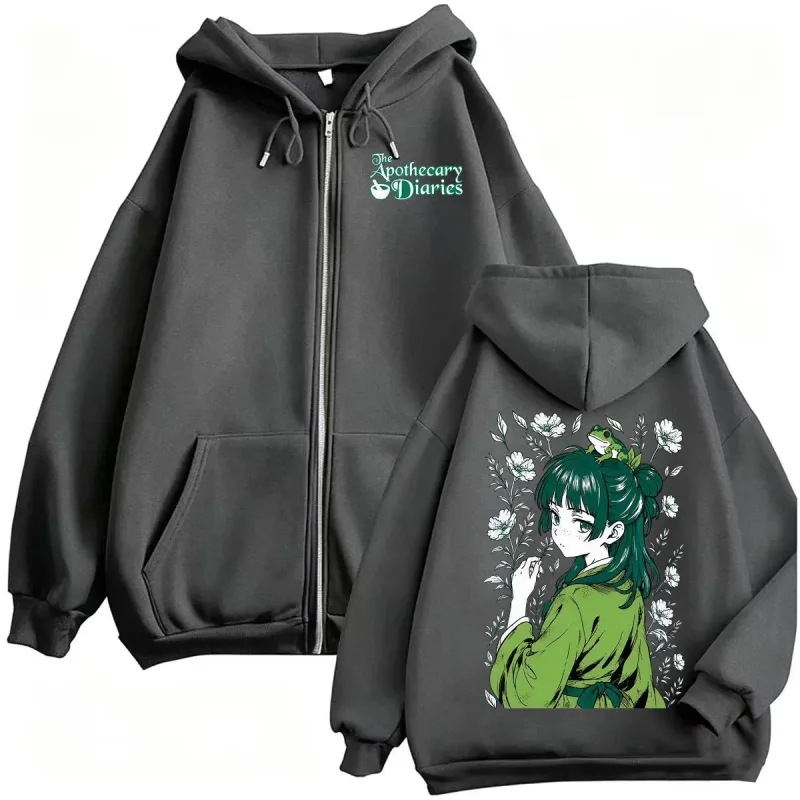 Anime The Apothecary Diaries Maomao Zipper Hoodies Men Women Vintage Fashion Kawaii Jacket Sweatshirts High Quality Zip Up Coats — image 5