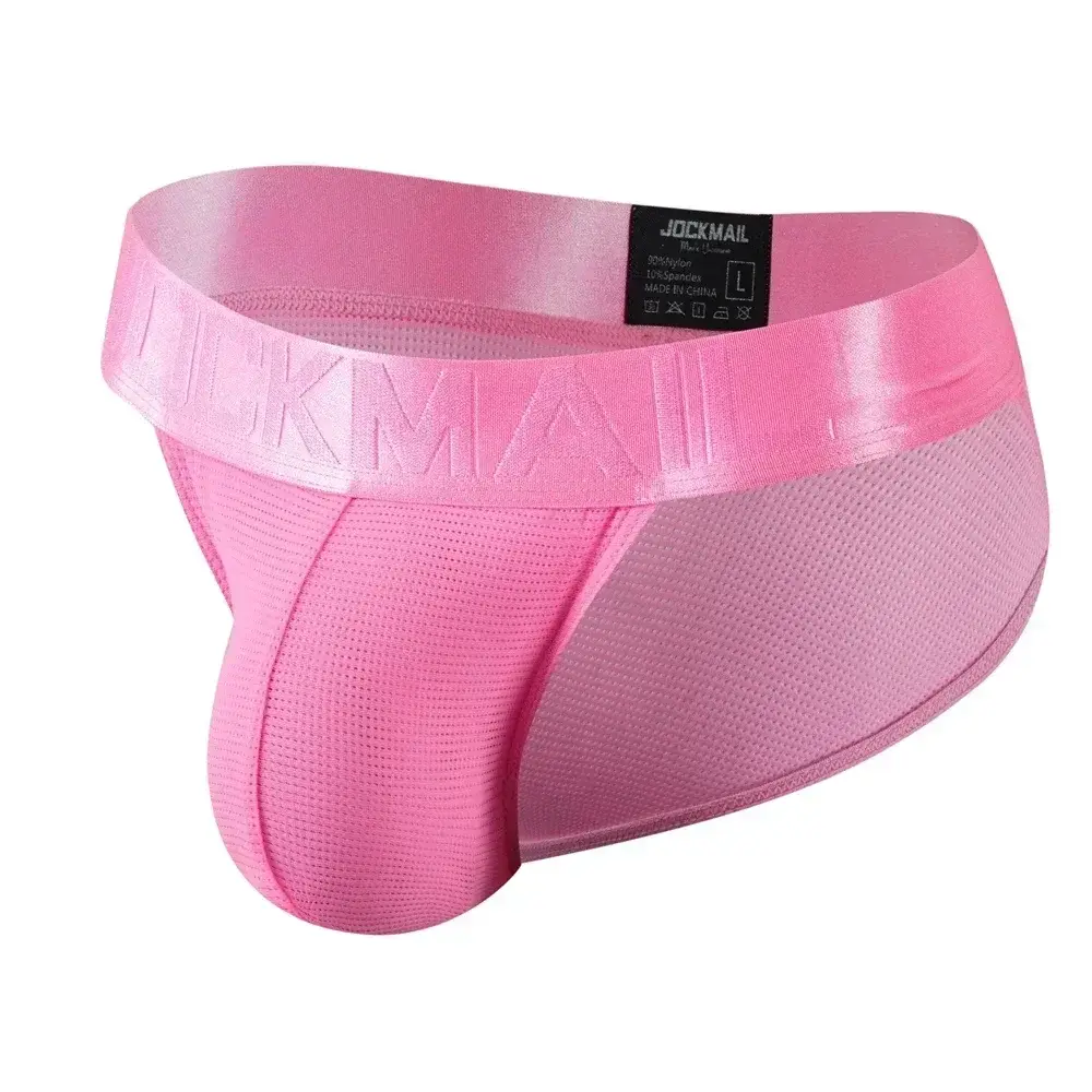 Cuecas masculinas cuecas de malha de náilon secagem rápida cuecas de biquíni deslizamento masculino tanga cuecas jockstrap gay — image 2