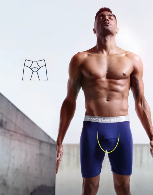 Tamanho grande XL-7XL boxers masculinos shorts modal roupa interior homem respirável bolsa calcinha meio longo perna cueca masculino cueca hombre — image 8