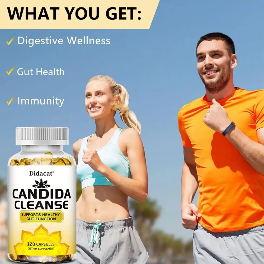 Candida Cleanse-innehåller naturliga örter och probiotika för att stödja en sund tarmfunktion och immunhälsa Lämplig för unisex — image 6