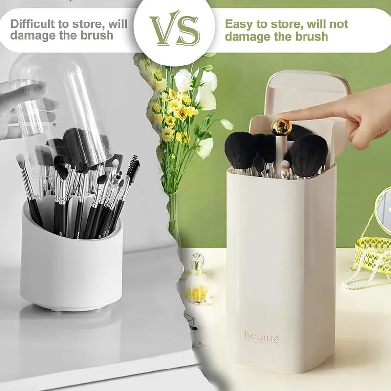 Tự Động Nâng Hộp Đựng Cọ Trang Điểm Chống Bụi Hộp Đựng Cọ Trang Điểm Để Bàn Dụng Cụ Trang Điểm Son Môi Bút Kẻ Lông Mày Hộp Đựng — image 4