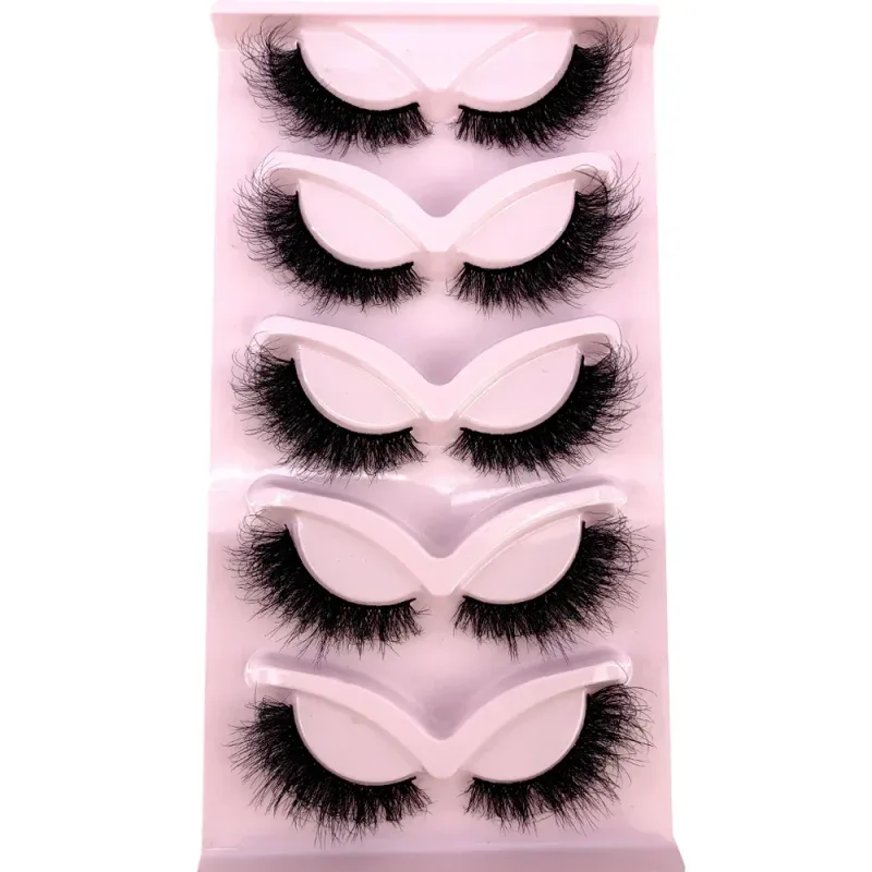 New Cat Eye Lashes 5/7/10 pairs 3D Faux Mink Eyelashes Winged Fluffy Fake Lashes Soft Natural long Full Strip Lash Make — image 8