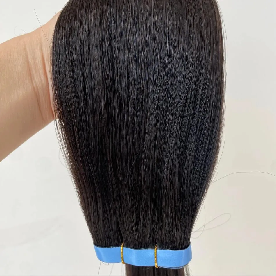 Tape In Weft Hair Extensions Human Hair 50g Injected PU Long Weft Tape In Hair Extensions Real Human Hair Seamless Tape ins Weft — image 9