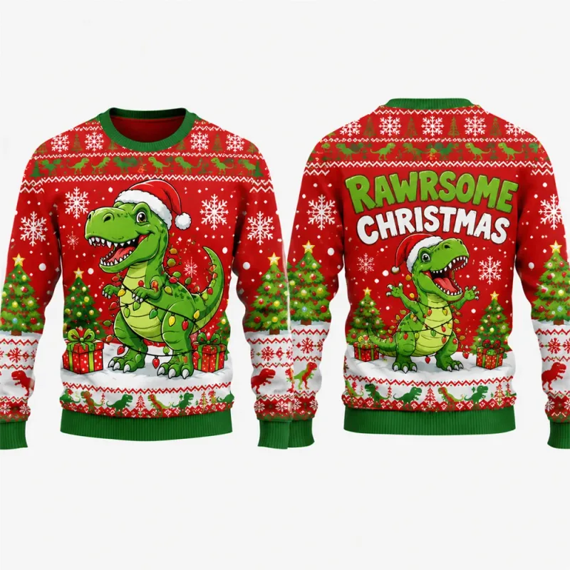 Gingerbread Man Ugly Christmas Sweatshirt 3D Graphic Crewneck Unisex Funny Candy Cane Xmas Party Holiday Pullover Gift Male Top — image 6