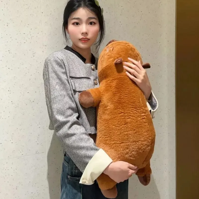 Kawaii Capybara Plush Pillow Long Body Soft Stuffed Animal Doll Cute Cuddly Cushion for Sofa Bed Sleeping Nap Home Decor — image 5