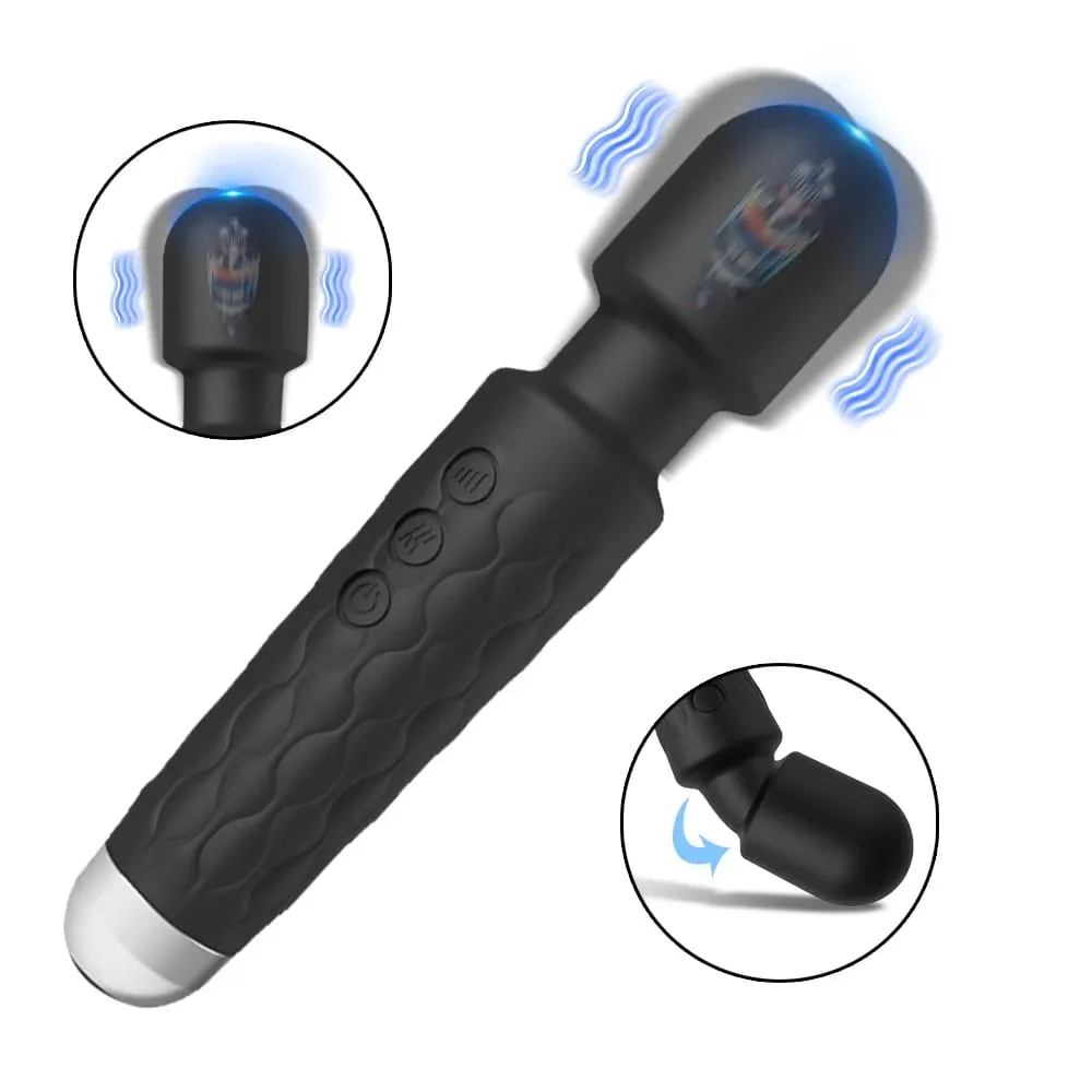 Penggetar Kuat Tongkat Ajaib Wanita USB Boleh Dicas semula Alat Urut Kalis Air Klitoris G-Spot Vibrator Mainan Seks Sesuai untuk Dewasa — image 1