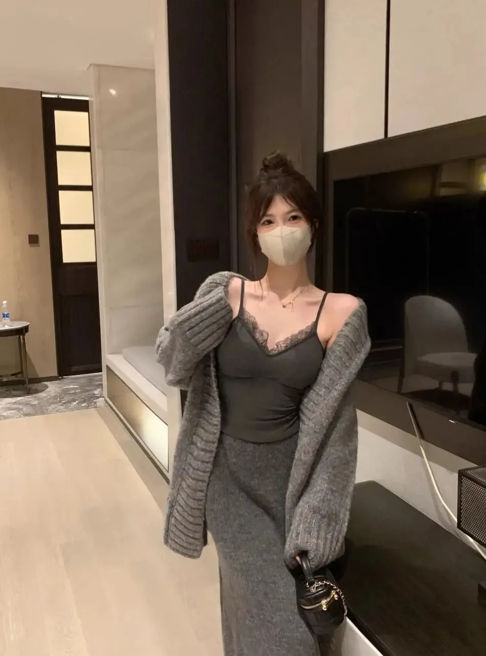 蕾絲背心女可愛吊帶背心性感白色短版吊帶背心女韓版無袖黑色背心夏季2025風騷2000年衣服 — image 9