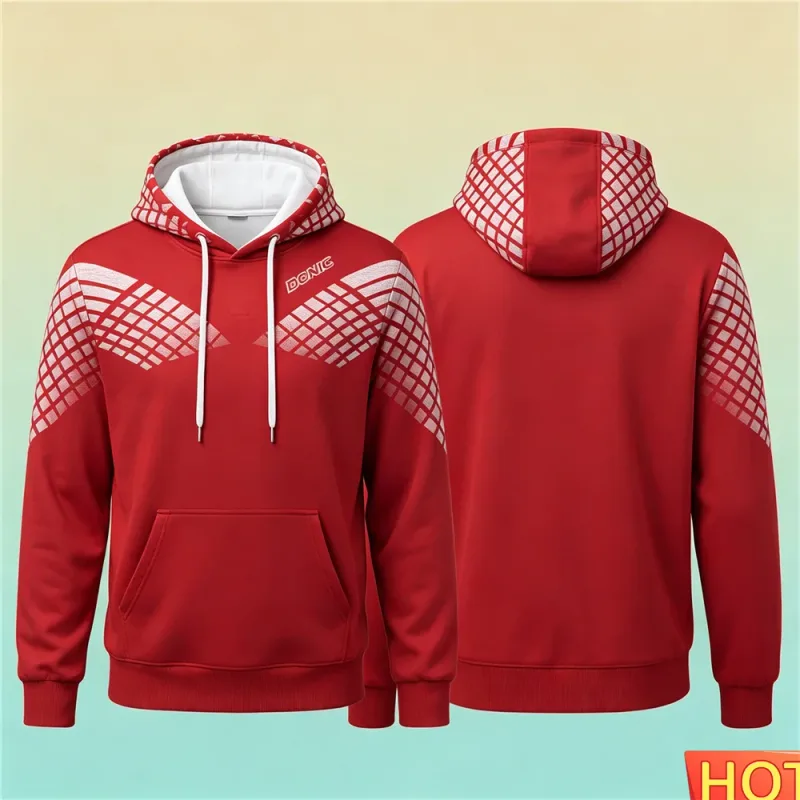 Autumn/Winter Men's Sports Hoodie Table Tennis Men's women's Hoodies Polyester Breathable Men Hoodeds Sweatshirt Sportswear tops — image 9