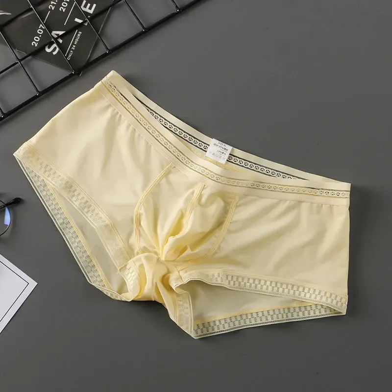 Hot Selling Ijs Zijde Heren Ondergoed Naadloze Transparante Boxershorts Ultradunne Ademende Comfortabele Slipje Onderbroek — image 6