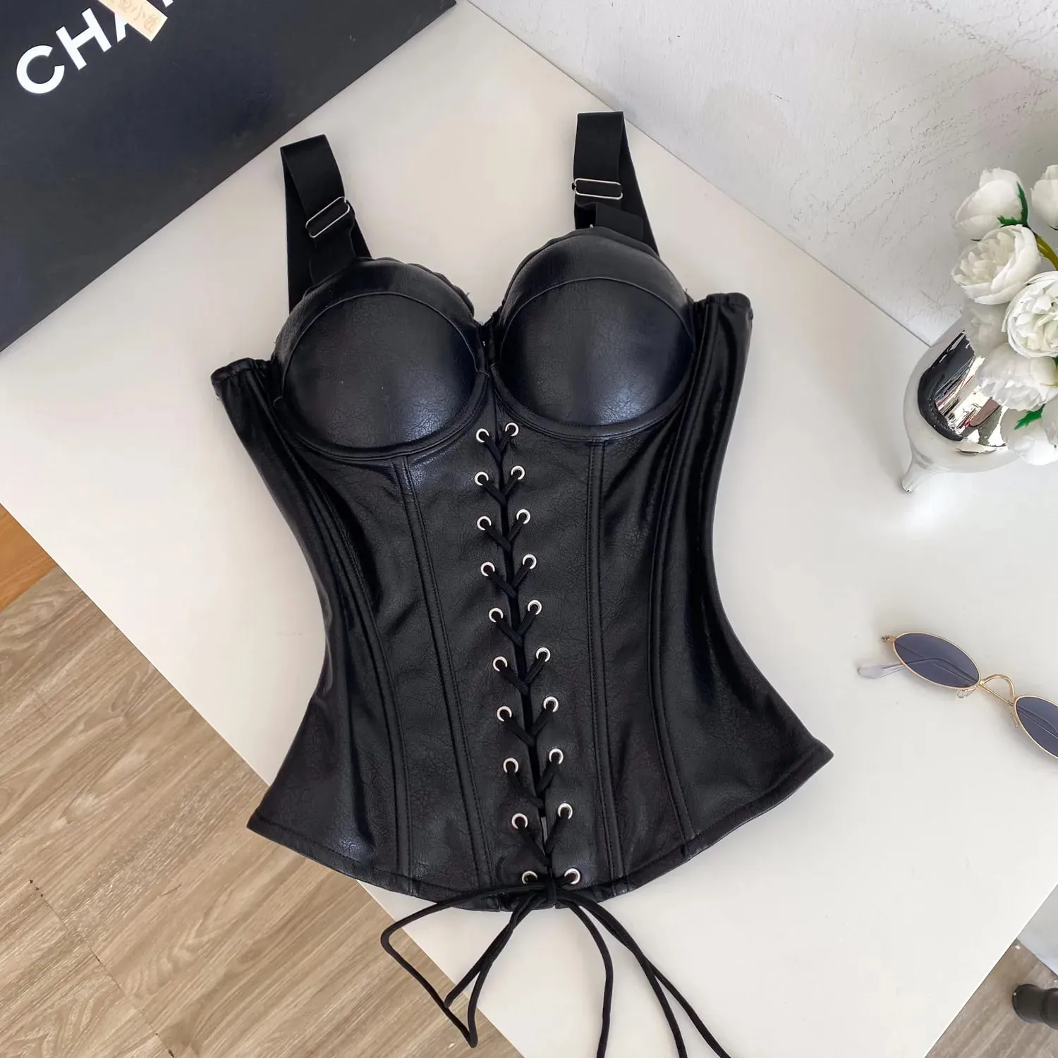 Sexy Off Shoulder Bandage Chic Crop Top Corset Bustier Fashion Camis Autumn Slim Fit Women Tank Top