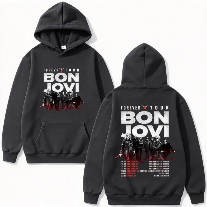 2026 Hoodie Men Vintage Rock Band Group Poster Tour Date Text Art Print Sweatshirt Aesthetic Hip Hop Oversized Long Sleeve Tops — image 9
