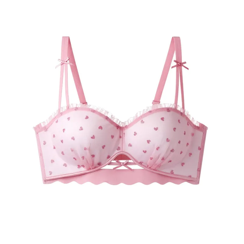 ผู้หญิง 2026 ใหม่ Pure Desire ลูกไม้ฝรั่งเศสครึ่งถ้วย Bra หน้าอกขนาดเล็ก Push Up Anti Sag Comfort สวมใส่ทุกวันสุภาพสตรีชุดชั้นใน Brassiere — image 8