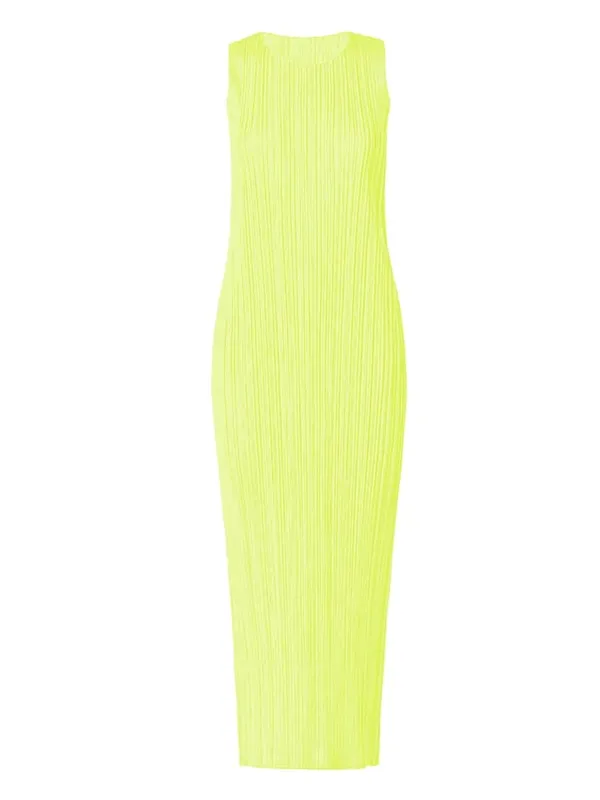 Miyake Plissee Frauen Kleid Sommer Ärmellose Lange Klassische Koreanische Mode Lässig Elegante Weibliche Lce Wasser Blau Strand Kleid TP5045 — image 31