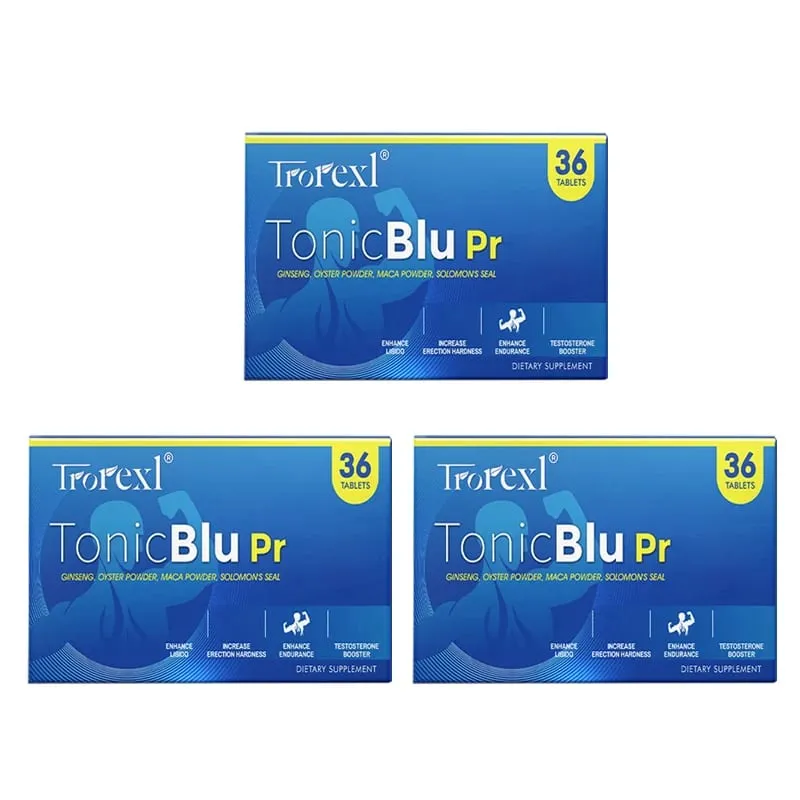 Trorexl-TonicBlu Pro - Modrá pilulka pro Rock-Hard Energy Volume Booster Přírodní ústřicový ženšen pro nejlepší výhody