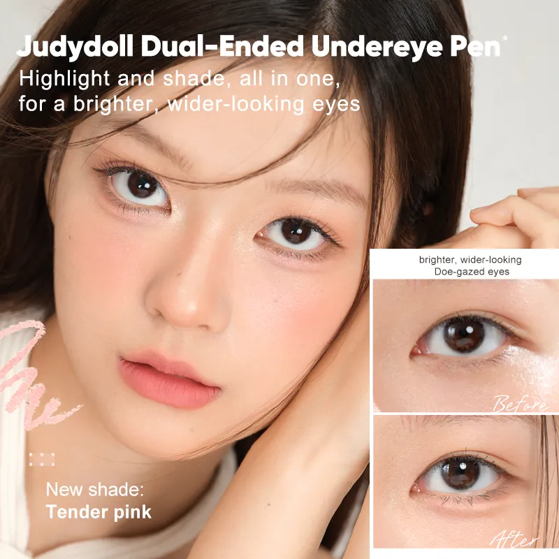 Двусторонний хайлайтер для контура глаз Judydoll Aegyo Sal Pen 2-в-1, легко наносимый, стойкий к размазыванию натуральный отбеливатель для глаз — image 4