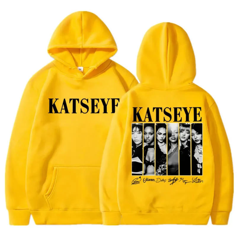 限定 Kpop Katseye プリントパーカーヴィンテージトレンディ男性女性 Y2k パーカートレーナーフリース特大トラックスーツストリートファンギフト — image 8