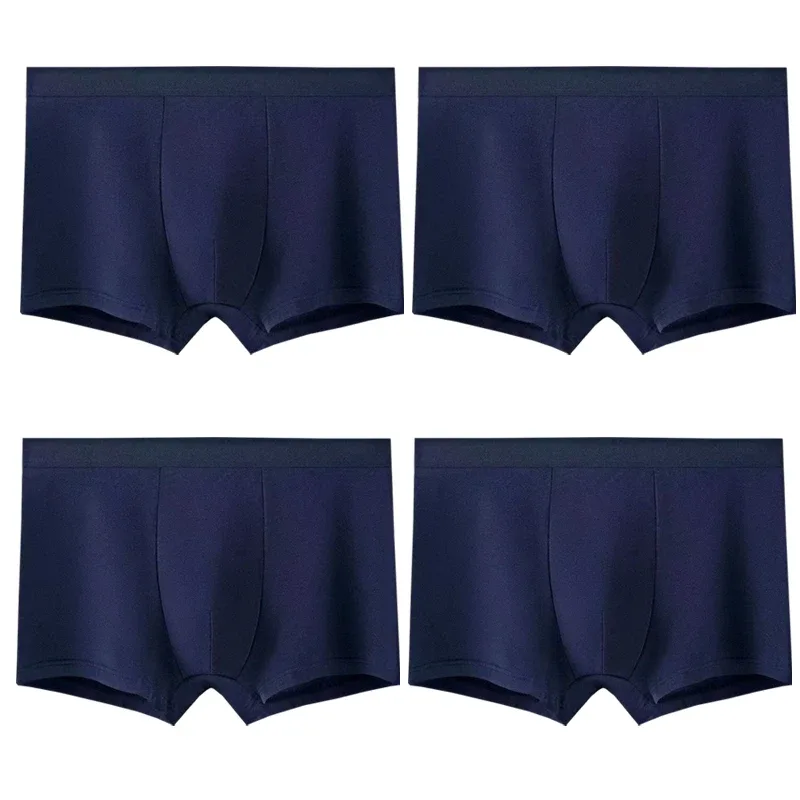 4pcs Cotton Men Boxer Shorts Male Underwear High Stretch Sexy Underpant Man Panties Plus Size L-4XL Mid Waist Breathable Brief — image 20