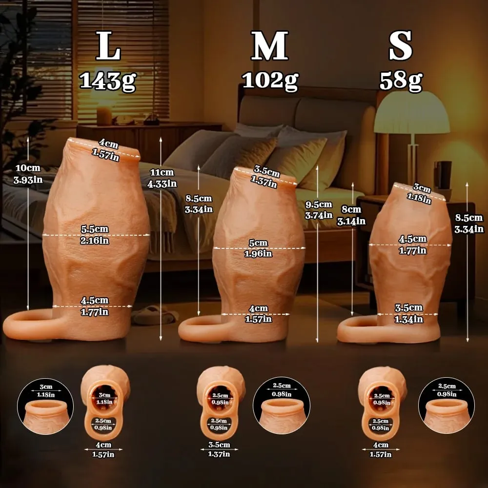 Sexy Thicken Cock Sleeve Penis Lock Penis Ring Adult Sex Toy For Men Dick Enlarged and Soft Silicone Penis Sleeve Enlargement — image 6