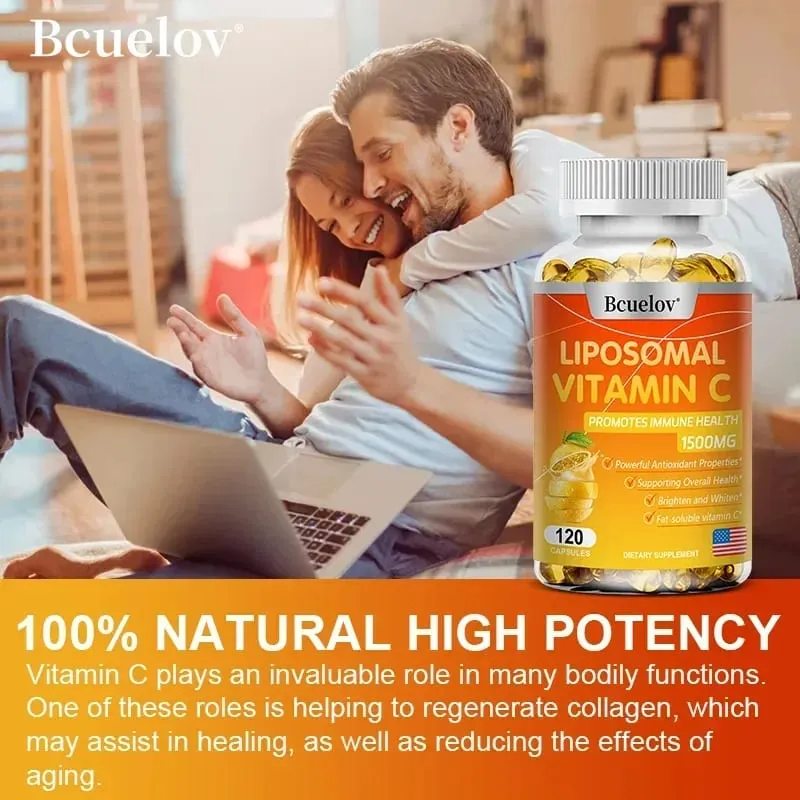 Liposomal Vitamin C Capsules Powerful Antioxidant Promotes Collagen Production Supports Skin Health 1500mg — image 3