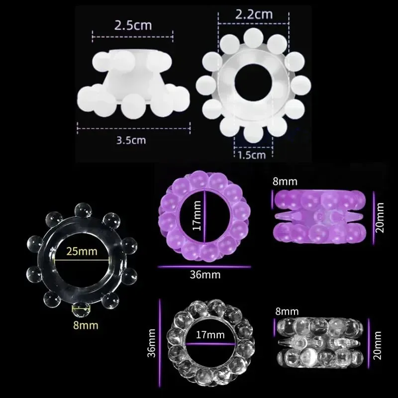 3pcs Stretchy Stay Hard Beaded Cock Ring Delay Ejaculation Trainer Scrotal Binding Ball Stretcher Silicone Cockring Men Sex Toys — image 5