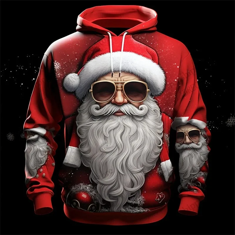 Christmas Mens Santa Claus 3d Print Hoodies Men Women Fashion Sports Outdoor Hoodie Sweatshit Unisex Coat Men Clothing Oversized