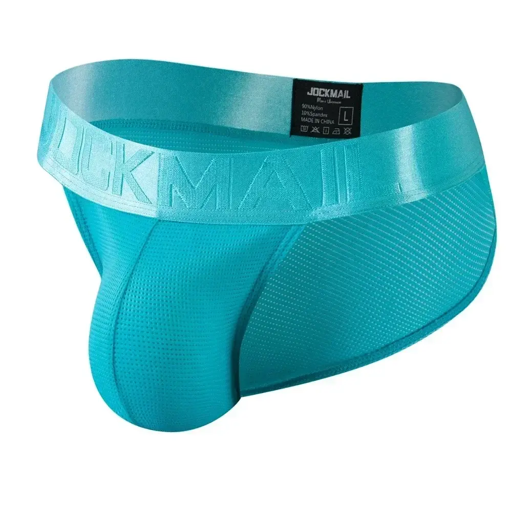 Cuecas masculinas cuecas de malha de náilon secagem rápida cuecas de biquíni deslizamento masculino tanga cuecas jockstrap gay — image 9